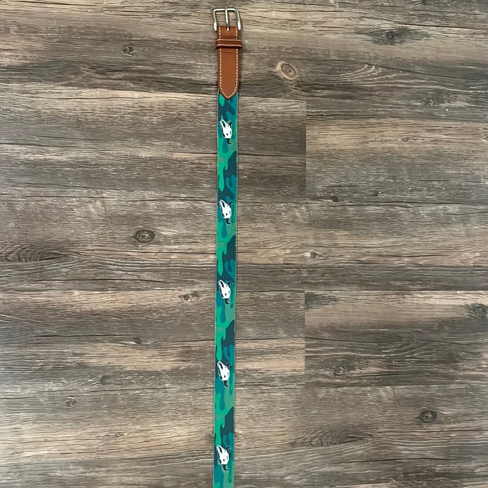 Peter Millar Rock Creek Cattle Company Green Camo belt